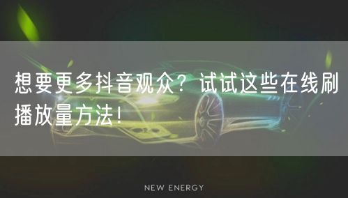 想要更多抖音观众?试试这些在线刷播放量方法!