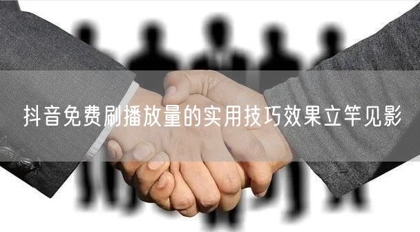 抖音免费刷播放量的实用技巧效果立竿见影