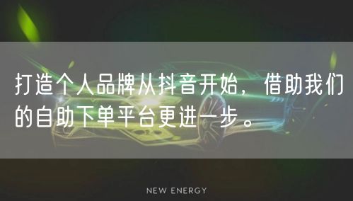 打造个人品牌从抖音开始，借助我们的自助下单平台更进一步。