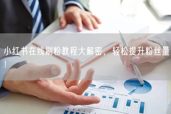 小红书在线刷粉教程大解密,轻松提升粉丝量!